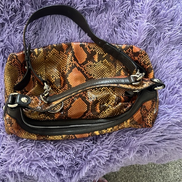 Gucci Python snake skin and leather handle bag with changeable strap - Picture 8 of 16